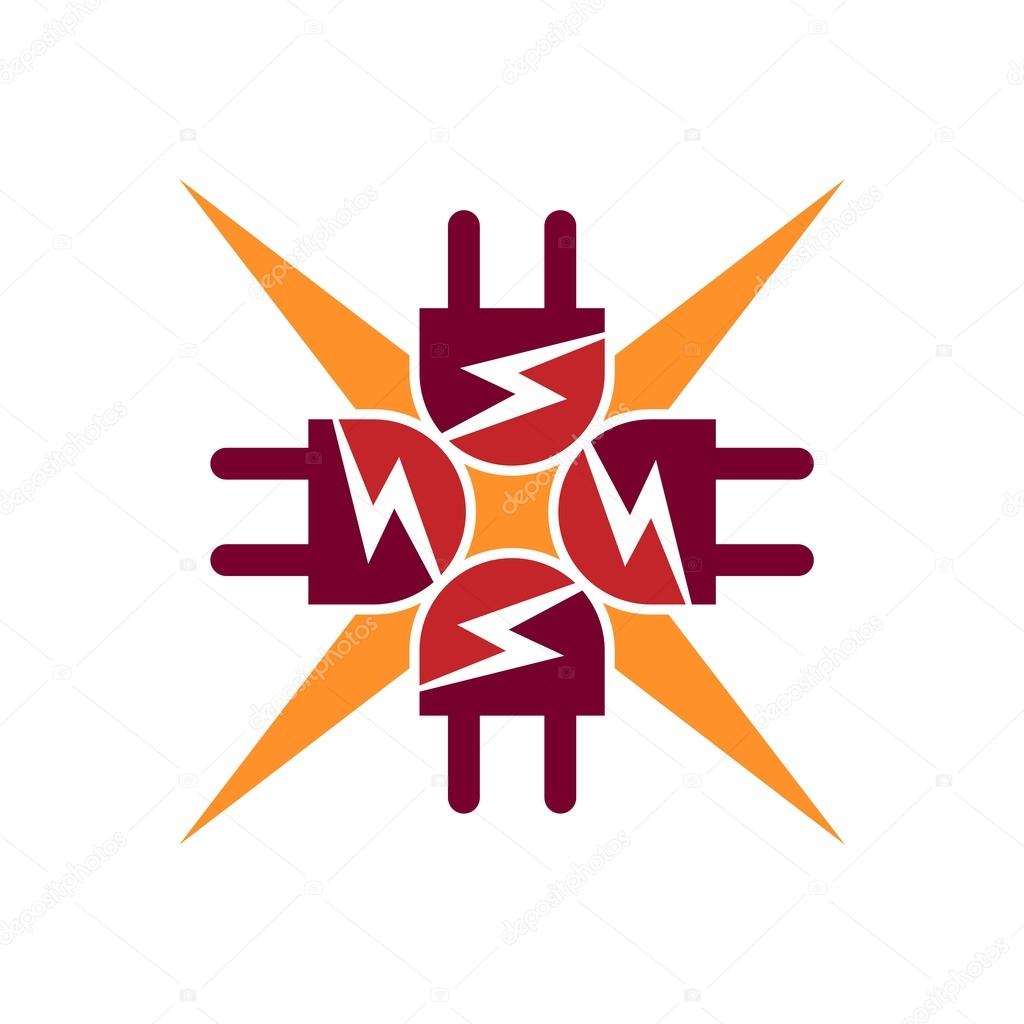 Abstract design electric logo power line voltmeter  tools symbol icon vector