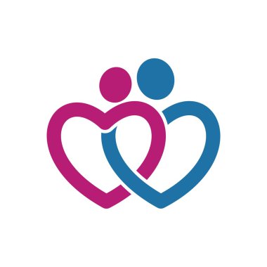 Logo simge vektör sonsuz aşk Çift