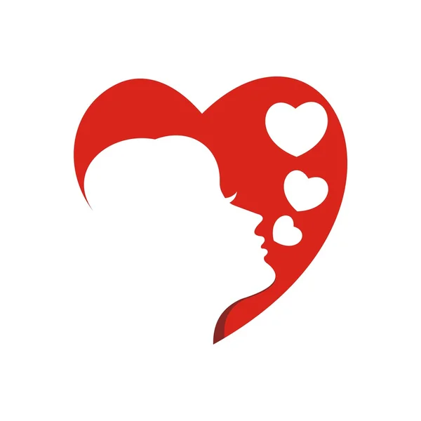 Logotipo design rosto do ícone do símbolo do amor —  Vetores de Stock