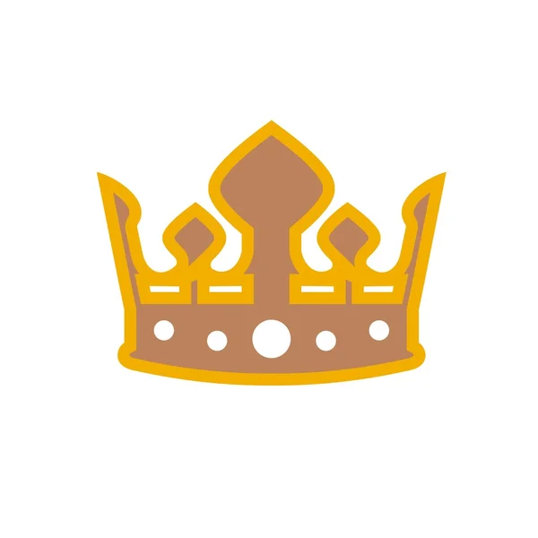 Design logotipo coroa pedras preciosas de ouro majestoso design reino —  Vetores de Stock