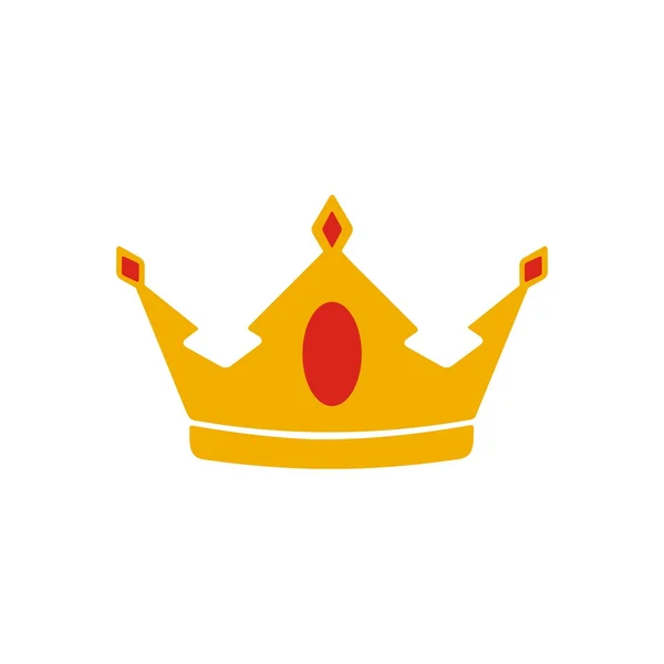 Diseño logo corona gemas oro majestuoso reino diseño — Vector de stock