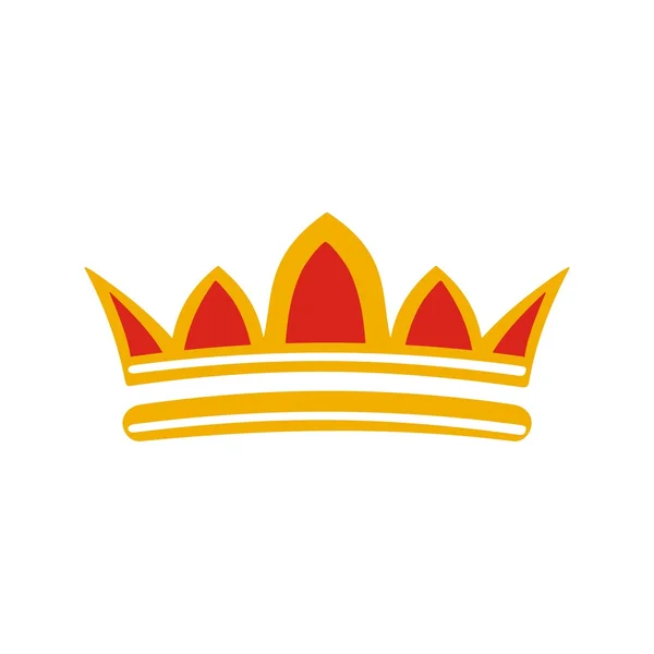 Design logo crown gems gold majestic kingdom design — Stock Vector
