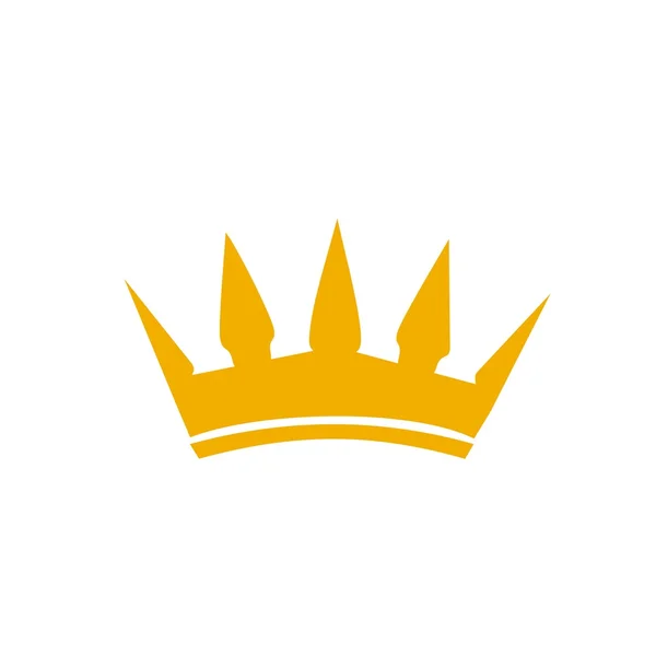 Diseño logo corona gemas oro majestuoso reino diseño — Vector de stock