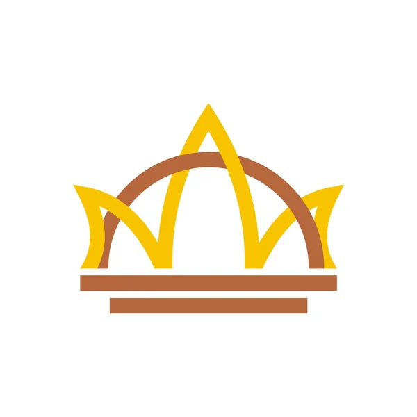 Diseño logo corona majestuoso reino diseño — Vector de stock