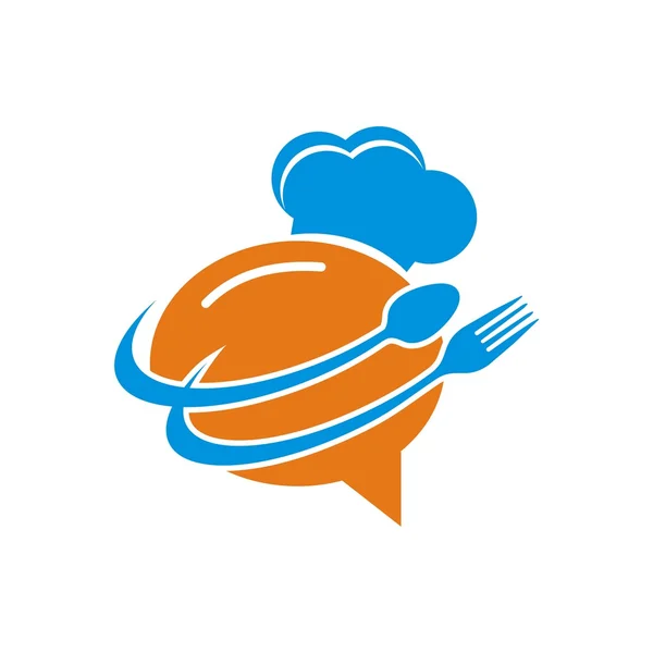 Λογότυπο τροφίμων κουζίνα κουτάλι και πιρούνι — Διανυσματικό Αρχείο