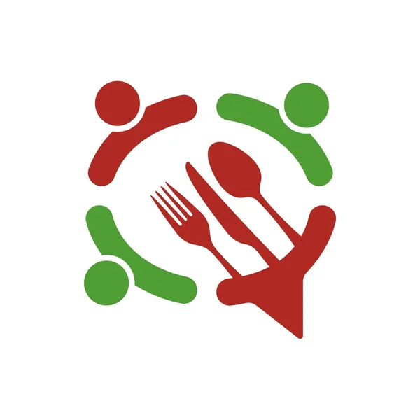 Icône logo couverts cuillère, couteau et fourchette — Image vectorielle