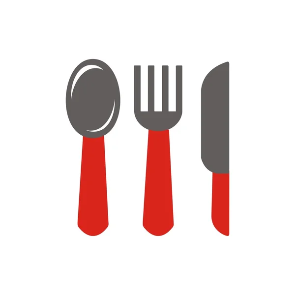 Logo spoon, fork and knife design cooking — Stock Vector