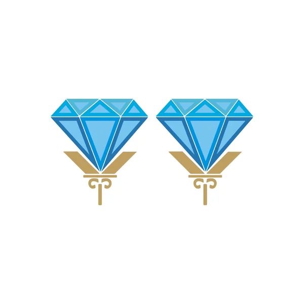 Pendientes de diamantes joyas para mujeres — Vector de stock