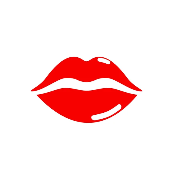 ロゴの赤い唇は女性の美しさ — ストックベクタ