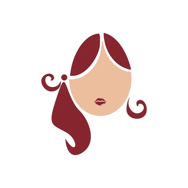 Cosméticos de beleza rosto de moda feminina com cabelo —  Vetores de Stock