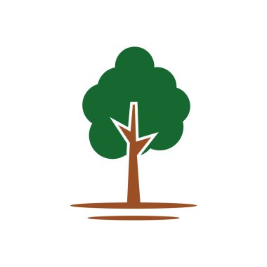 logo ağaç orman sembol simge yeşil doğa vektör