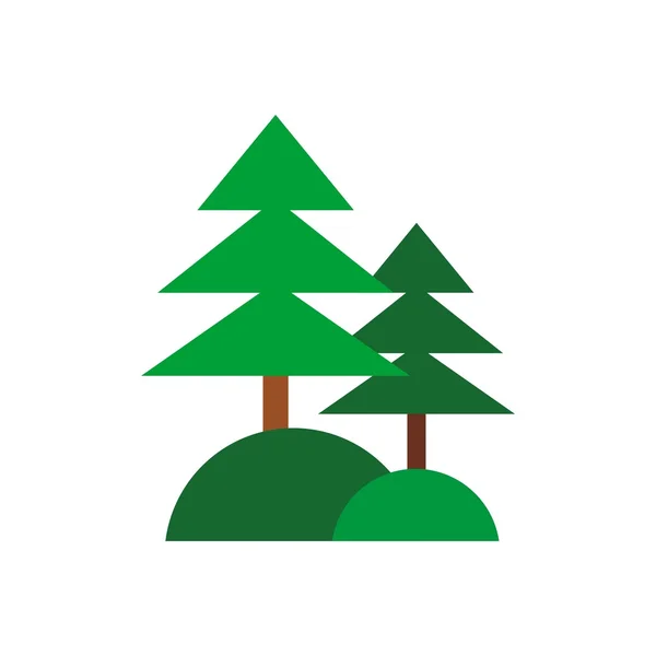 Logo abstracte bos spruce pine groen vector — Stockvector
