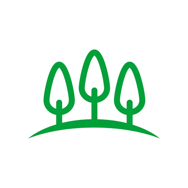 Logo abstracto bosque abeto pino verde vector — Vector de stock