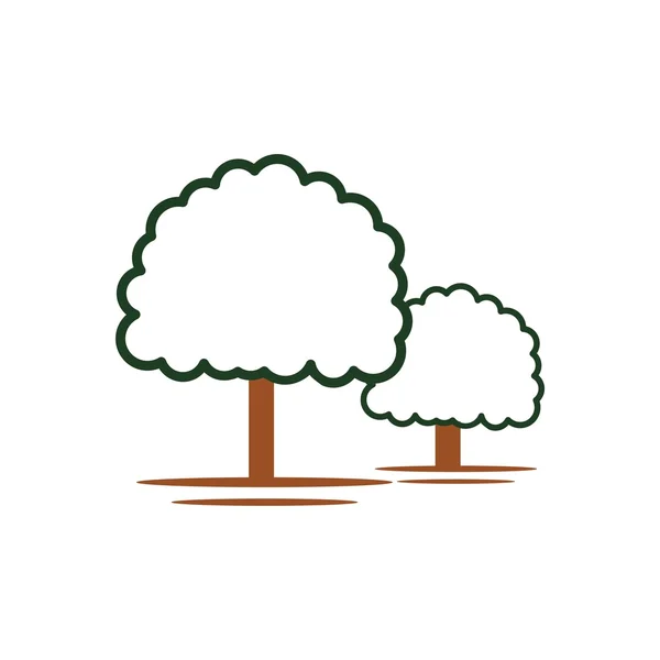 Logo arbre icône forêt symbole vert nature vecteur — Image vectorielle