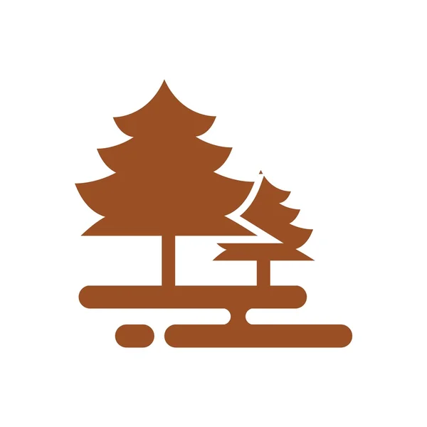 Logo abstracte bos spruce pine groen vector — Stockvector