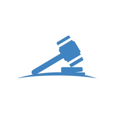Logo tasarım yargıç çekiç simgesi simgesi Hukuk Bürosu
