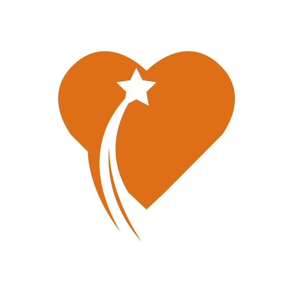Logo love star vector icono diseño — Archivo Imágenes Vectoriales