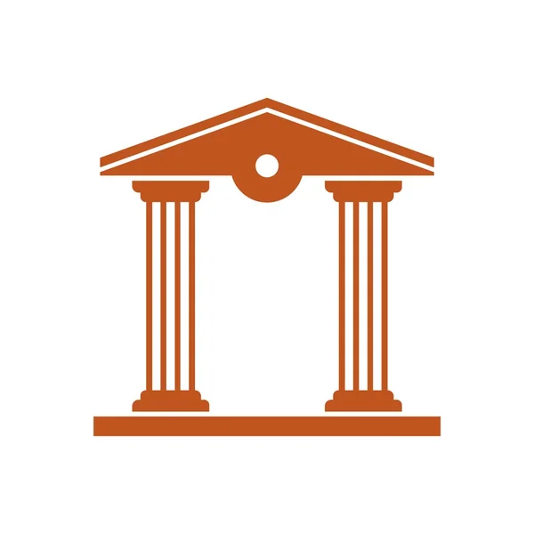 Logo bâtiment du droit et icône de la justice vecteur — Image vectorielle
