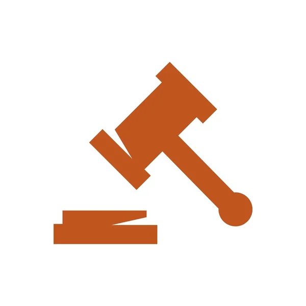 ロゴ デザイン裁判官ハンマー アイコン シンボル法律事務所 — ストックベクタ