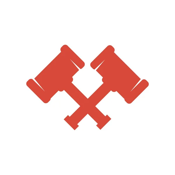 Logo design soudce kladivo ikonu symbolu advokátní — Stockový vektor