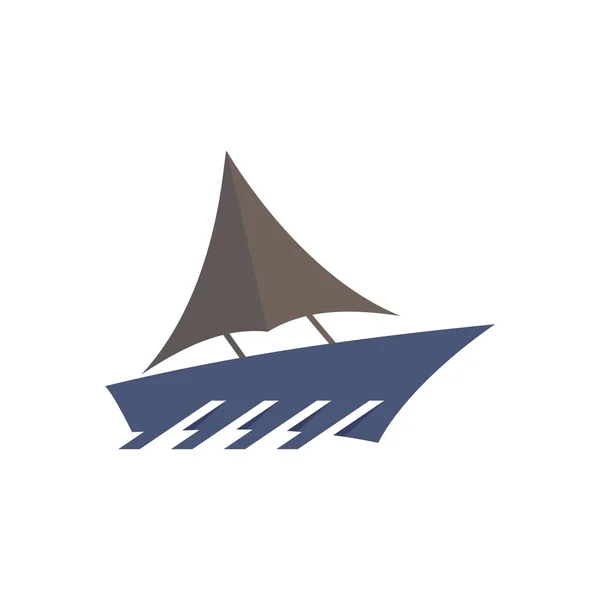 Vela barco ícone vetor iate símbolo — Vetor de Stock