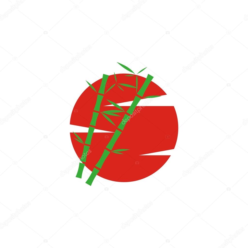 Abstract logo japanese painting color beauty asia icon vector