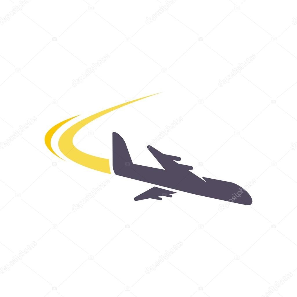 Holiday Plane Logo origami flying aviation trip vocation route expedition traveling