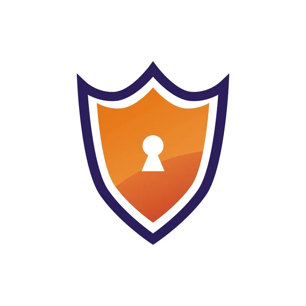 Logo escudo de seguridad icono de símbolo de desbloqueo — Vector de stock