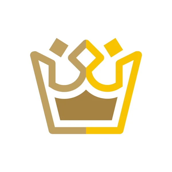 디자인 로고 왕관 보석 골드 장엄한 왕국 디자인 — 스톡 벡터