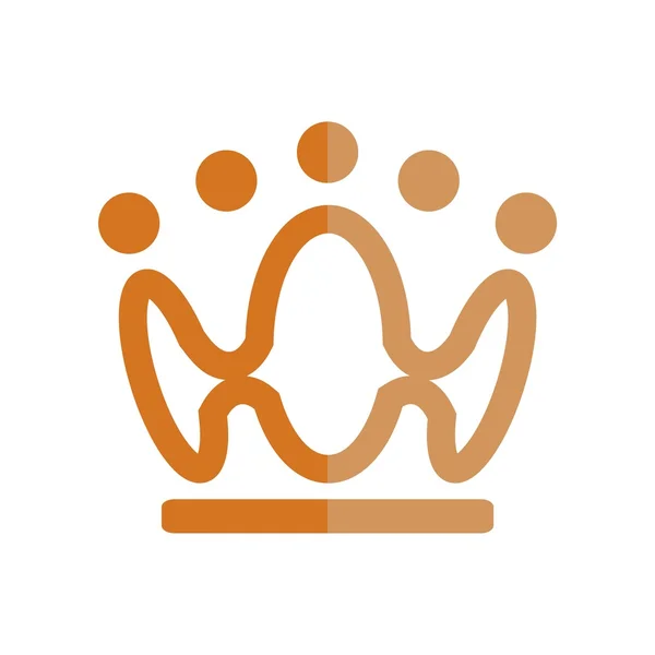 Logo crown pärlor guld majestätiska kungariket konstruktion — Stock vektor