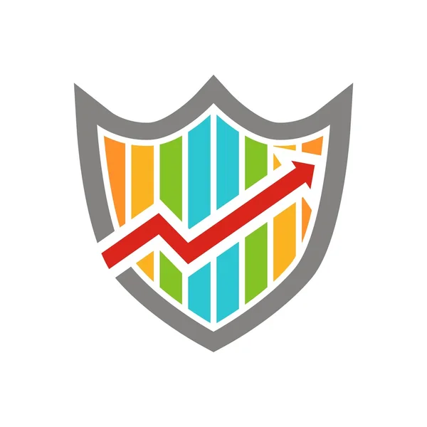 Negocios colorido flecha finanzas logo vector — Vector de stock