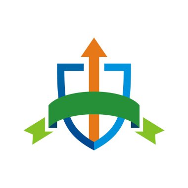 güvenlik kalkanı simge simgesi daire logo şerit teyp ok