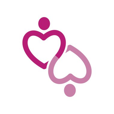 Logo simge vektör sonsuz aşk Çift