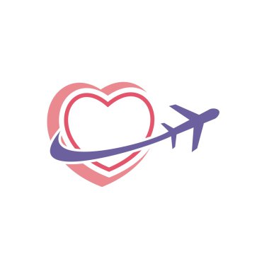 Logo Icon Vector Infinity Aşk uçak tatil