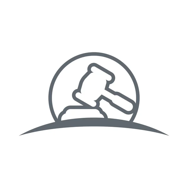 Дизайн логотипа судья икона символа молота юридическая фирма — стоковый вектор