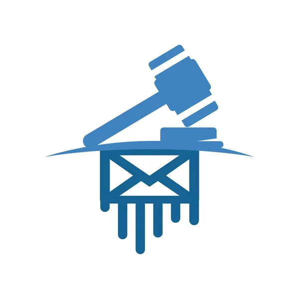 Logo design giudice martello icona simbolo studio legale — Vettoriale Stock