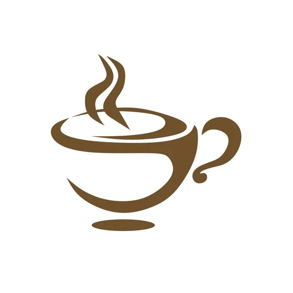 Logo schizzo di tazza di tè caffè vettore granulo di cioccolato caldo — Vettoriale Stock