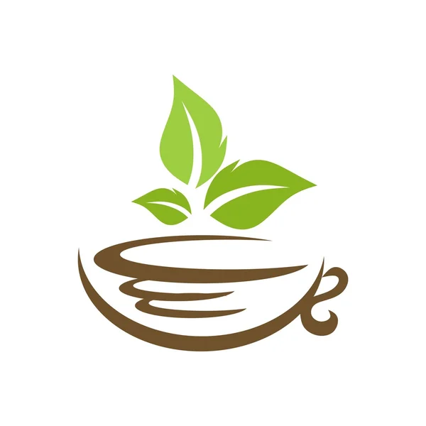 Logotipo boceto de café té taza chocolate caliente gránulo vector — Archivo Imágenes Vectoriales