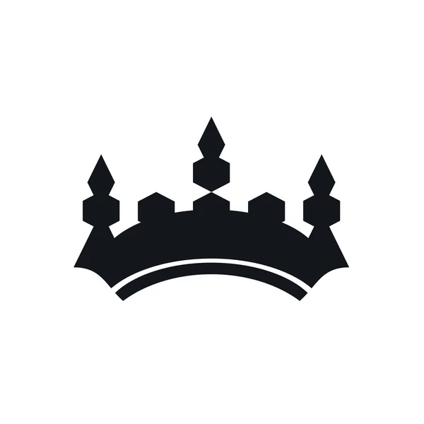 Diseño logo corona coronal majestuoso reino diseño — Archivo Imágenes Vectoriales