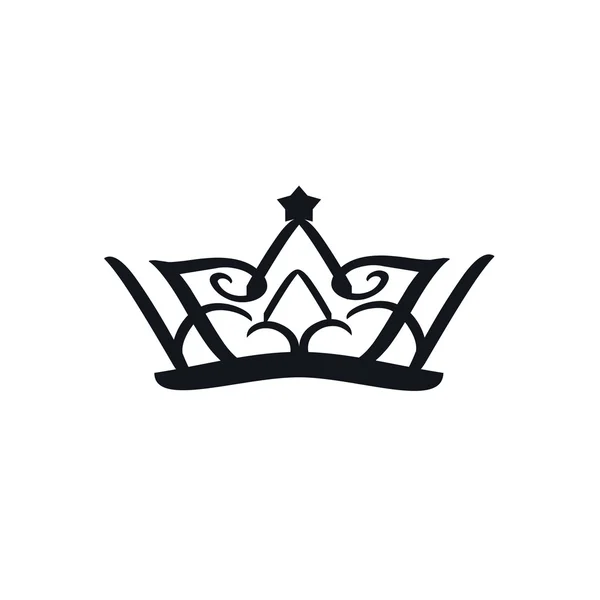 Design Logo Krone Krone majestätischen Königreich Design — Stockvektor