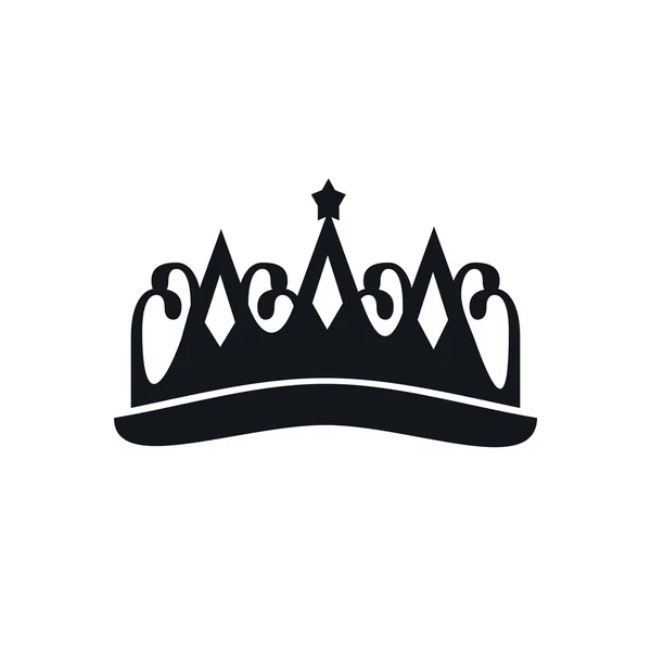 Diseño logo corona coronal majestuoso reino diseño — Vector de stock