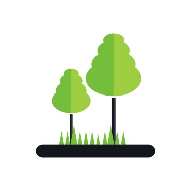 Park orman sembol simge logo doğal vektör