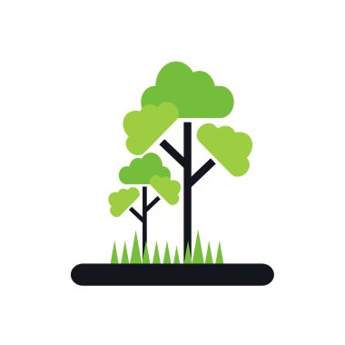 Park orman sembol simge logo doğal vektör