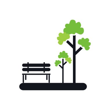 Park orman sembol simge logo doğal vektör