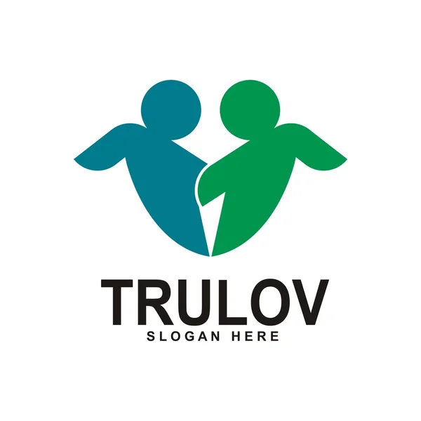 Логотип любов люди пара бізнес значок — стоковий вектор