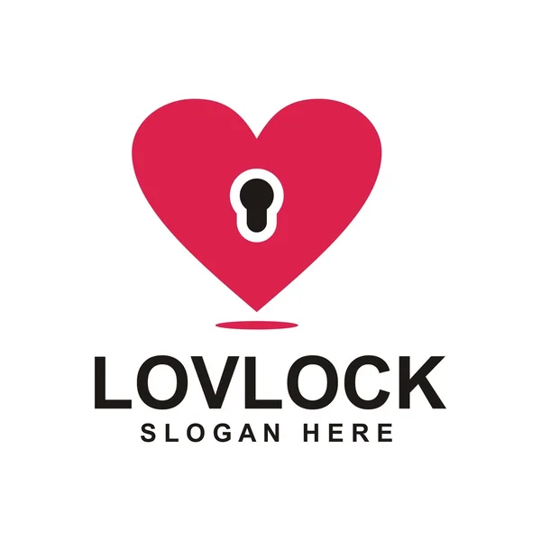 Icono amor símbolo bloqueo corazón — Vector de stock