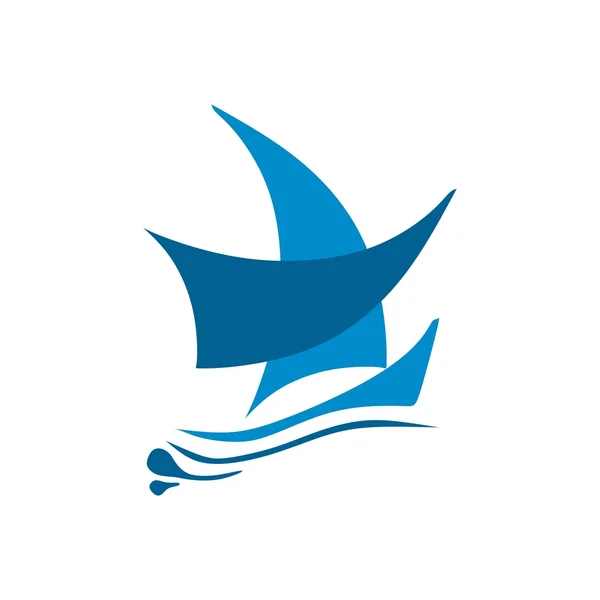 Símbolo logotipo iate ícone ferramentas de transporte veleiro náutico — Vetor de Stock