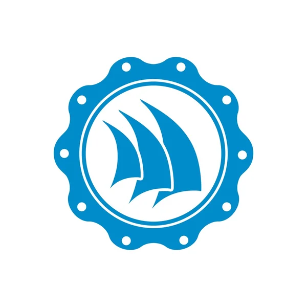Sembol logo yat simge ulaşım araçları yelkenli deniz — Stok Vektör