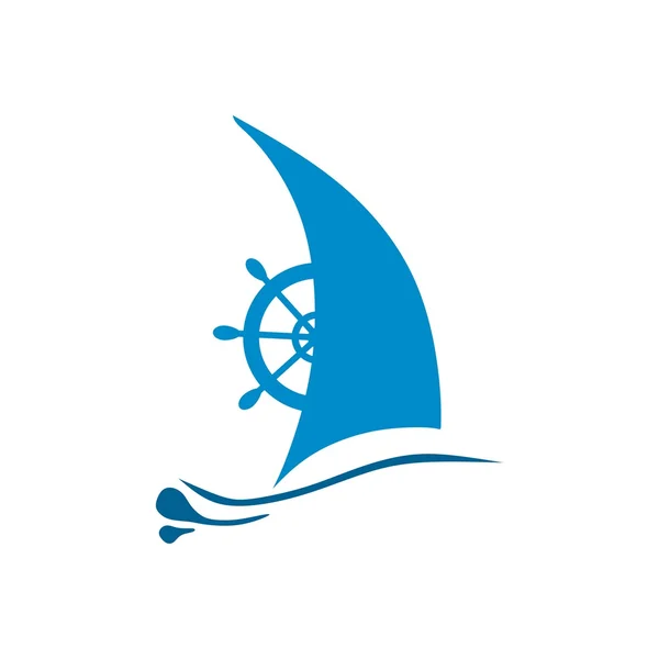 Symbool logo jacht pictogram vervoer tools zeilboot nautische — Stockvector