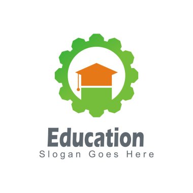 Eğitim logo sembol mezuniyet simge vektör çalışma 